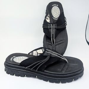 Skechers Vintage Y2K Jammers Lug Sole Black Sandals Flip Flops Size 9